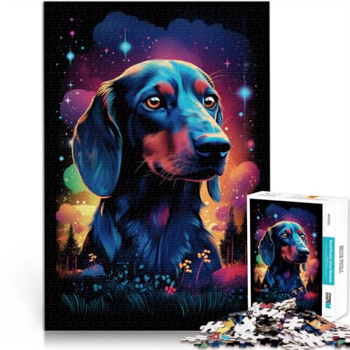 1000-teiliges Puzzle für Erwachsene Cosmic Dachshund anspruchsvolles Spiel Geschenke anspruchsvolles Spiel und Familienspiel für Teenager ab 14 Jahren 50x75cm von BBVNFLIR
