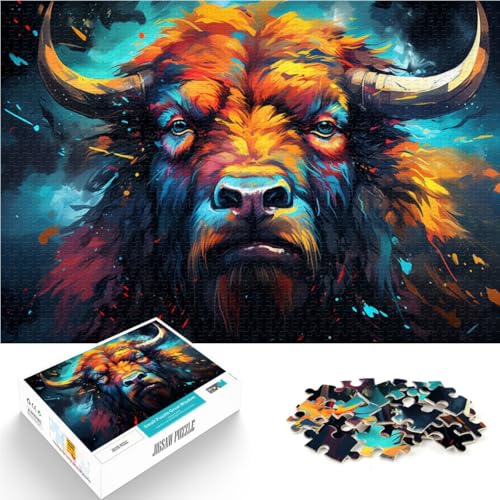 Puzzle für Erwachsene 1000 Teile Büffel-Lernpuzzle EIN Kunstwerk geeignet für Teenager ab 14 Jahren 50x75cm von BBVNFLIR
