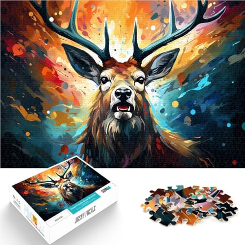 1000-teiliges Puzzle für Erwachsene Hirsch Spielzeug Lernspiele Stressabbau ganze Familie 50x75cm von BBVNFLIR