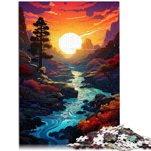 Puzzle Wellen unter Sonnenuntergang, 1000 Teile, Puzzle 50 x 75 cm, Holzpuzzle für Erwachsene und Kinder, anspruchsvoll, Aber unterhaltsam und humorvoll von BBVNFLIR