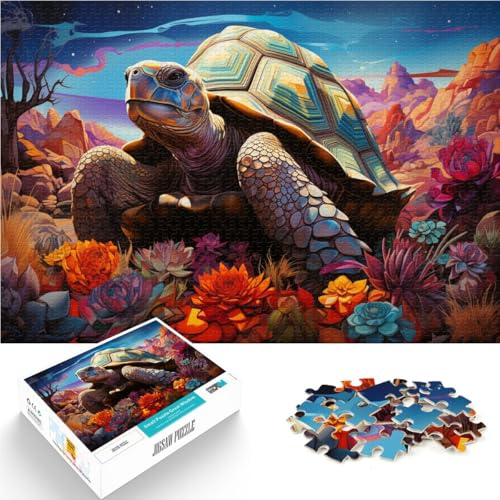 1000-teiliges Puzzle für Erwachsene eine in der Wüste liegende Schildkröte Spielzeug Denkspiel Eltern-Kind-Interaktion für Teenager ab 14 Jahren 50x75cm von BBVNFLIR