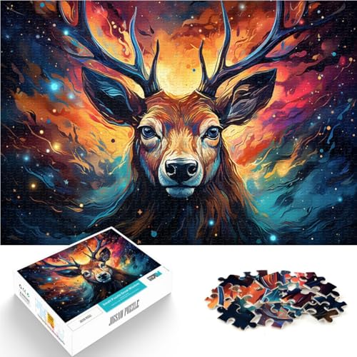 1000-teiliges Puzzle für Erwachsene farbiges Sikahirsch-Spielzeug Denkspiel ganze Familie für Teenager ab 14 Jahren 50x75cm von BBVNFLIR