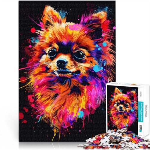 1000-teiliges Puzzle für Erwachsene Pomeranian-Hundekunst Puzzlegeschenk zum Geburtstag für Teenager ab 14 Jahren 50x75cm 1000-teiliges Puzzle für Erwachsene Pomeranian-Hundekunst Puzzlegeschenk zum Geburtstag für Teenager ab 14 Jahren 50x75cm von BBVNFLIR