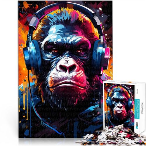 Puzzle für Erwachsene 1000 Teile AFFE mit Kopfhörern Lernspiele Heimdekorationspuzzle geeignet für Jugendliche ab 14 Jahren 26x38cm Puzzle für Erwachsene 1000 Teile AFFE mit Kopfhörern Lernspiele Heimdekorationspuzzle geeignet für Jugendliche ab 14 Jahren 26x38cm von BBVNFLIR