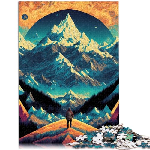 Puzzle für Erwachsene 1000 Teile Abenteuer in den Bergen schwierig und herausfordernd mit vollständig ineinander greifenden zufällig geformten Teilen 26x38cm von BBVNFLIR