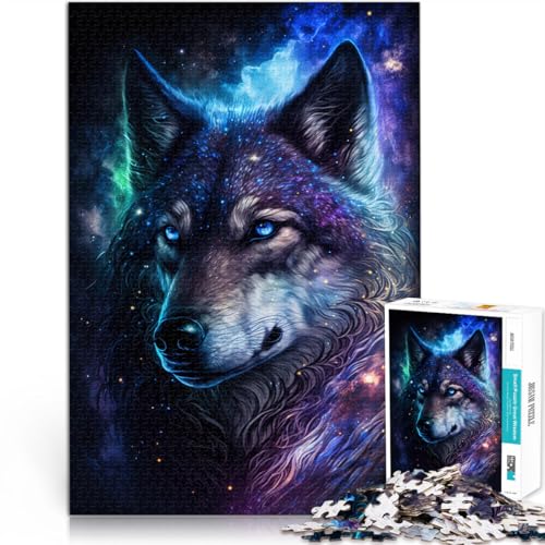 Puzzle für Erwachsene 1000 Teile Art Galaxy Wolf DIY Puzzle Toys ganze Familie für Teenager ab 14 Jahren 50x75cm von BBVNFLIR