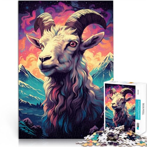 Puzzle für Erwachsene 1000 Teile Art Goat das Puzzle Helfen Sie dem Gehirn süchtig machende Spielzeuge zu trainieren um Geduld zu fördern 26x38cm von BBVNFLIR