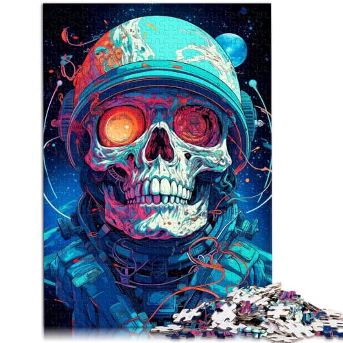 Puzzle für Erwachsene 1000 Teile Astro Skull Spiel Spielzeug für die Familie Geschenk Gehirn Intelligenz Herausforderung süchtig machendes Spielzeug 26x38cm von BBVNFLIR