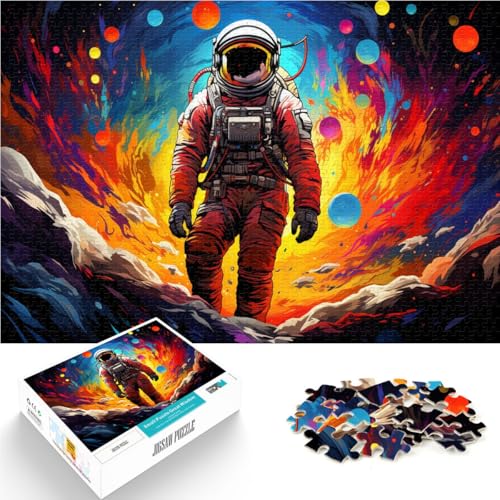 Puzzle für Erwachsene 1000 Teile Astronaut buntes Universum Quizspiel anspruchsvoll Aber lustig und humorvoll 50x75cm von BBVNFLIR
