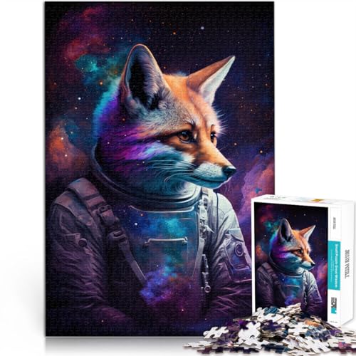 Puzzle für Erwachsene 1000 Teile Astronauten-Art-Fuchs-Spielzeug Denkspiel Stressabbau schwierige Herausforderung für Teenager ab 14 Jahren 50x75cm von BBVNFLIR