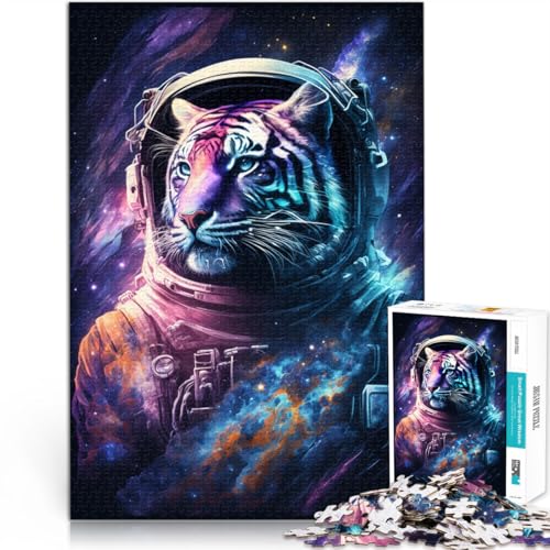 Puzzle für Erwachsene 1000 Teile Astronauten-Tiger-Spielzeug intellektuelles Spiel Wanddekoration einzigartige Geburtstags 50x75cm von BBVNFLIR