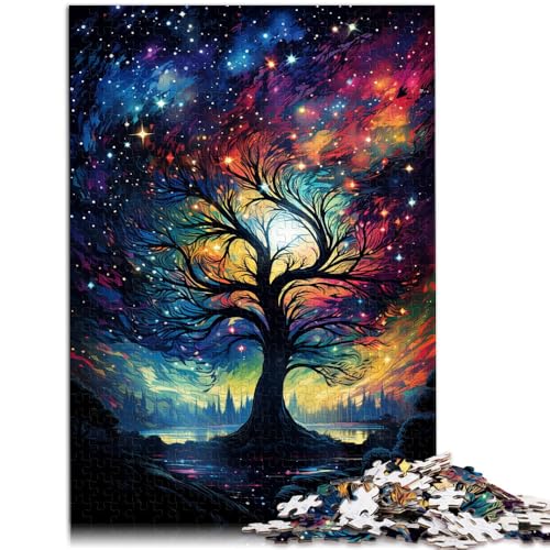 Puzzle für Erwachsene 1000 Teile Baum unter Sternenhimmel Spielzeug Denkspiel mit vollständig ineinander greifenden zufällig geformten Teilen 26x38cm von BBVNFLIR