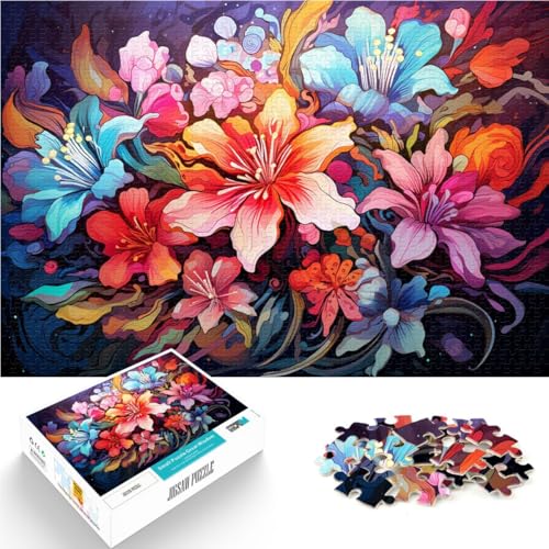 Puzzle für Erwachsene 1000 Teile Blumen Quizspiel Helfen Sie dem Gehirn süchtig machende Spielzeuge zu trainieren um Geduld zu fördern 26x38cm von BBVNFLIR