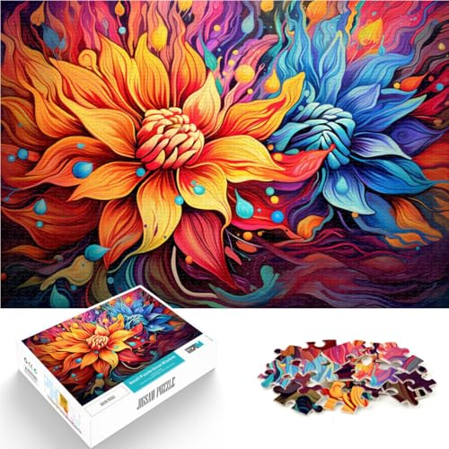 Puzzle für Erwachsene 1000 Teile Blumen anspruchsvolles Spiel Geschenke zum Stressabbau schwierige Herausforderung für Teenager ab 14 Jahren 26x38cm von BBVNFLIR