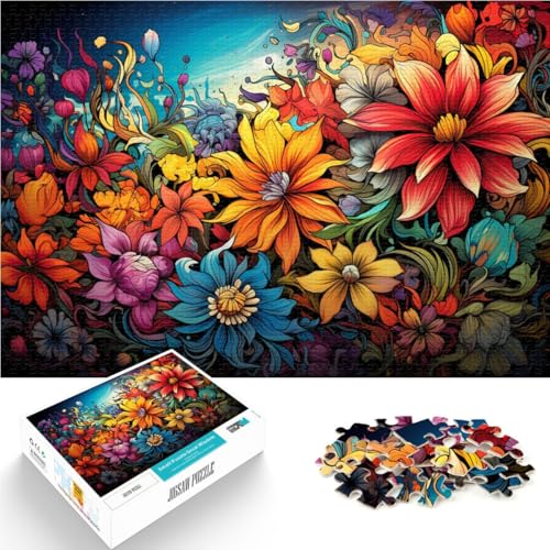 Puzzle für Erwachsene 1000 Teile Blumen schwieriges Puzzle jedes Teil ist einzigartig – herausforderndes Familienspiel für Teenager ab 14 Jahren 26x38cm von BBVNFLIR