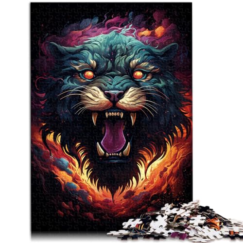 Puzzle für Erwachsene 1000 Teile Böser Tiger Familienunterhaltungsspielzeug Lernspiel für Geburtstag Weihnachten 26x38cm von BBVNFLIR