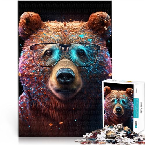 Puzzle für Erwachsene 1000 Teile Braunbär mit Brille Lernspielzeug Familienspiele EIN Kunstwerk für Kinder ab 14 Jahren 26x38cm Puzzle für Erwachsene 1000 Teile Braunbär mit Brille Lernspielzeug Familienspiele EIN Kunstwerk für Kinder ab 14 Jahren 26x38cm von BBVNFLIR