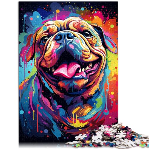 Puzzle für Erwachsene 1000 Teile Bulldoggen-Quizspiel lustige Aktivitäten für zu Hause Geburtstagsgeschenk Reisegeschenk geeignet für Jugendliche ab 14 Jahren 26x38cm von BBVNFLIR