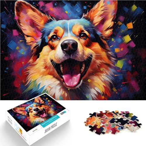 Puzzle für Erwachsene 1000 Teile Bunte Corgi-Hundespiele Spielzeug Geschenk Familienspiel Stressabbau Schwierige Herausforderung 26x38cm von BBVNFLIR