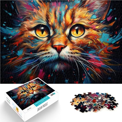 Puzzle für Erwachsene 1000 Teile Bunte Neonkatze Lernpuzzle verbessert das Gedächtnis für Jugendliche ab 14 Jahren 26x38cm Puzzle für Erwachsene 1000 Teile Bunte Neonkatze Lernpuzzle verbessert das Gedächtnis für Jugendliche ab 14 Jahren 26x38cm von BBVNFLIR