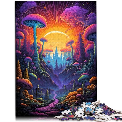 Puzzle für Erwachsene 1000 Teile Bunte Pilze Herausforderndes Spiel ganze Familie 26x38cm von BBVNFLIR