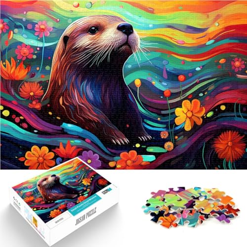 Puzzle für Erwachsene 1000 Teile Bunter Otter Handgeschwindigkeitswettbewerb ganze Familie 50x75cm von BBVNFLIR