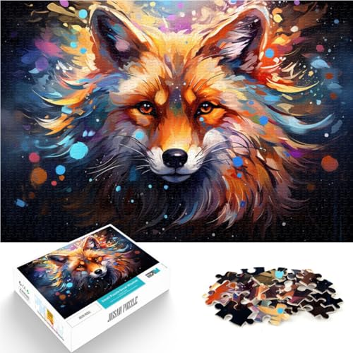 Puzzle für Erwachsene 1000 Teile Buntes Neonfuchs-Lernpuzzle EIN Kunstwerk für Teenager ab 14 Jahren 50x75cm von BBVNFLIR