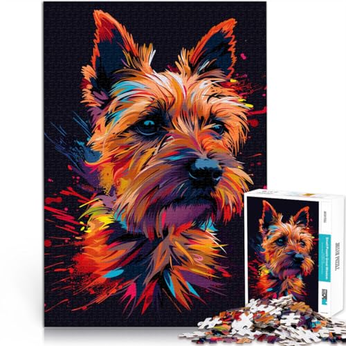 Puzzle für Erwachsene 1000 Teile Cairn Terrier Hundekunst unmögliches Puzzle herausfordernd zu vervollständigen Aber lustig und humorvoll 26x38cm von BBVNFLIR