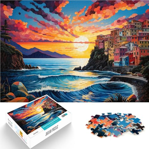 Puzzle für Erwachsene 1000 Teile Cinque Terre-Quizspiel Jedes Teil ist einzigartig – anspruchsvolles Familienspiel für Kinder ab 14 Jahren 50x75cm von BBVNFLIR