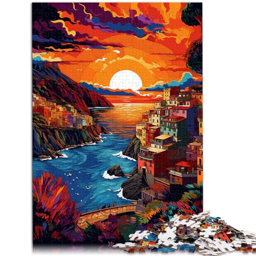 Puzzle für Erwachsene 1000 Teile Cinque Terre buntes Spielzeug Lernspiele Stressabbau EIN Kunstwerk für Teenager ab 14 Jahren 26x38cm von BBVNFLIR