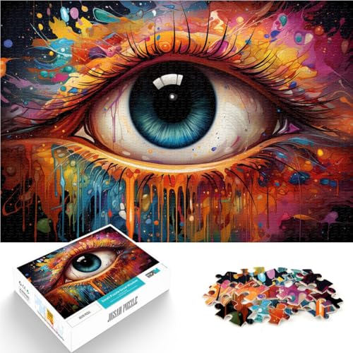 Puzzle für Erwachsene 1000 Teile Colorful Eyes Painting Impossible Puzzle ganze Familie ab 14 Jahren 50x75cm von BBVNFLIR