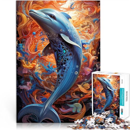 Puzzle für Erwachsene 1000 Teile Delfine Anspruchsvolles Spielspielzeug Anspruchsvoll zu vervollständigen Aber lustig und humorvoll 26x38cm von BBVNFLIR
