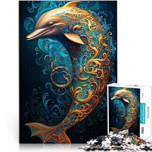 Puzzle für Erwachsene 1000 Teile Delfine Spiel Spielzeug ganze Familie 26x38cm von BBVNFLIR