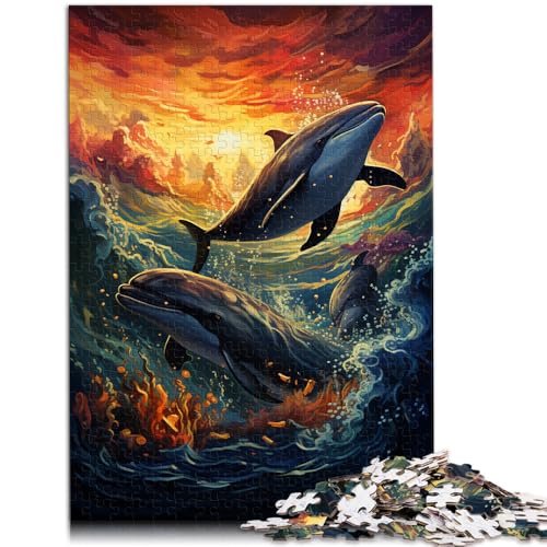 Puzzle für Erwachsene 1000 Teile Delfine Spielzeug Lernspiele Stressabbau Analyse und Logik Geeignet für Jugendliche ab 14 Jahren 26x38cm von BBVNFLIR