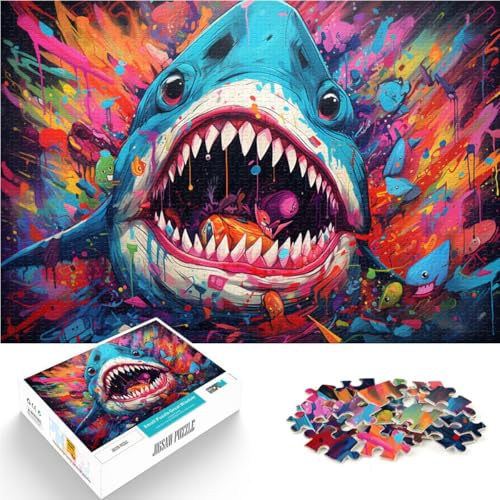 Puzzle für Erwachsene 1000 Teile Der Wilde Megalodon Anspruchsvolles Spiel Lernspiel für Geburtstag Weihnachten 26x38cm von BBVNFLIR