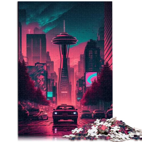 Puzzle für Erwachsene 1000 Teile Downtown Seattle Präzisions-Puzzle Lernspiel für Geburtstag Weihnachten 26x38cm von BBVNFLIR