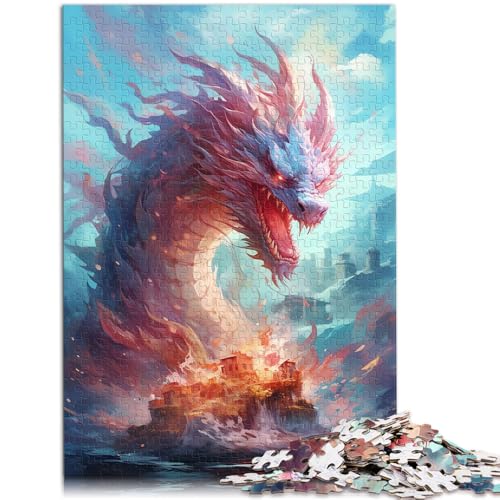Puzzle für Erwachsene 1000 Teile Drachenmeer Lernpuzzle Stressabbau für Teenager ab 14 Jahren 26x38cm von BBVNFLIR