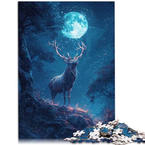 Puzzle für Erwachsene 1000 Teile EIN Hirsch Steht im Wald Das Quizspiel ganze Familie für Teenager ab 14 Jahren 26x38cm von BBVNFLIR