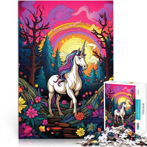 Puzzle für Erwachsene 1000 Teile Einhörner Denksport-Puzzle ganze Familie für Teenager ab 14 Jahren 26x38cm von BBVNFLIR