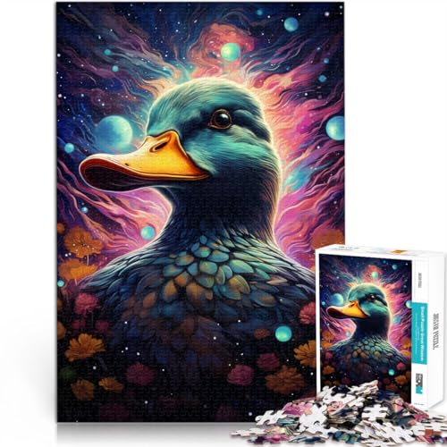 Puzzle für Erwachsene 1000 Teile Enten Weltraum Heimdekoration Puzzle Spielzeug Familienspiel Stressabbau Schwierige Herausforderung 26x38cm von BBVNFLIR