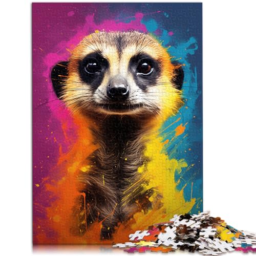 Puzzle für Erwachsene 1000 Teile Erdmännchen farbenfrohes anspruchsvolles Spielpuzzle tolles Geschenk für Teenager ab 14 Jahren 50x75cm von BBVNFLIR