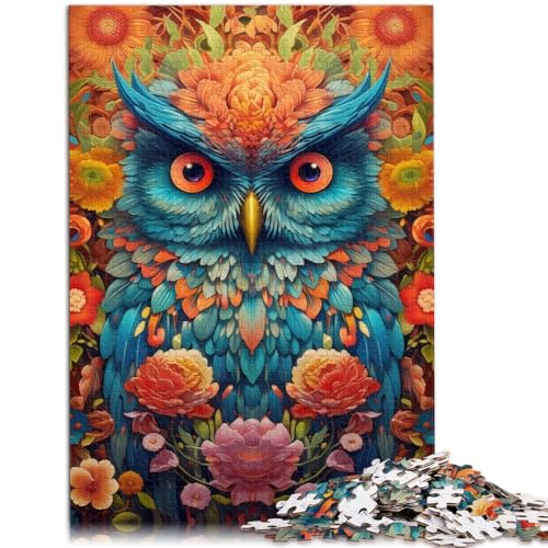 Puzzle für Erwachsene 1000 Teile Eulenblumenporträt Unmögliches Puzzle Herausfordernd zu vervollständigen Aber lustig und humorvoll 50x75cm von BBVNFLIR