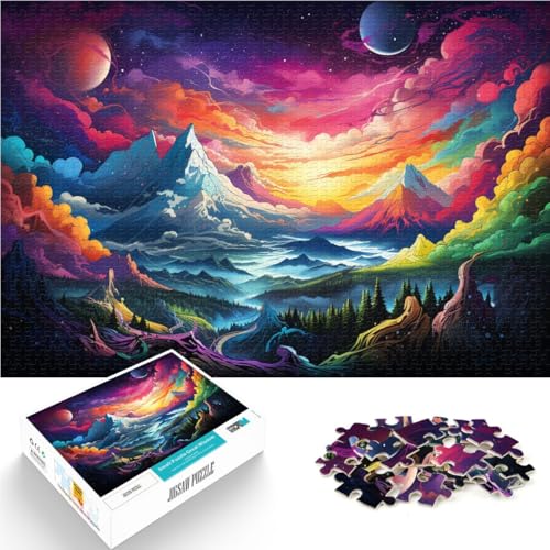 Puzzle für Erwachsene 1000 Teile Fantasie-Berglandschaft Stressabbau-Lernspiel für Geburtstag Weihnachten 26x38cm von BBVNFLIR