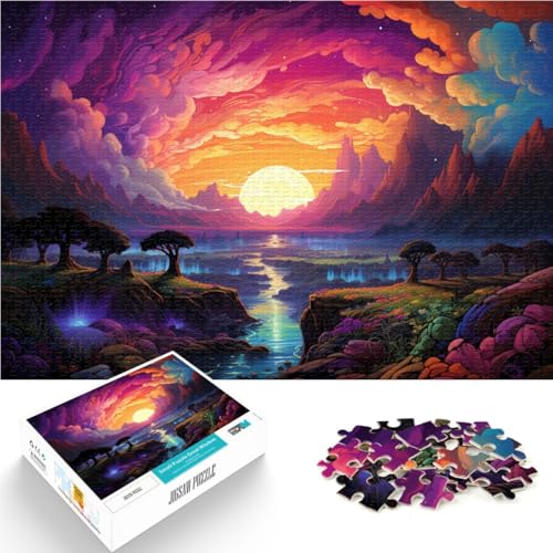 Puzzle für Erwachsene 1000 Teile Fantasie-Sonnenuntergangslandschaft das Puzzle zum Stressabbau schwierige Herausforderung für 14-Jährige 50x75cm von BBVNFLIR