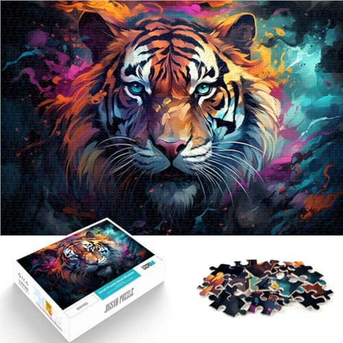 Puzzle für Erwachsene 1000 Teile Fantasie Wilder Tiger Spielzeug Lernspiele Stressabbau EIN Kunstwerk für Teenager ab 14 Jahren 26x38cm von BBVNFLIR