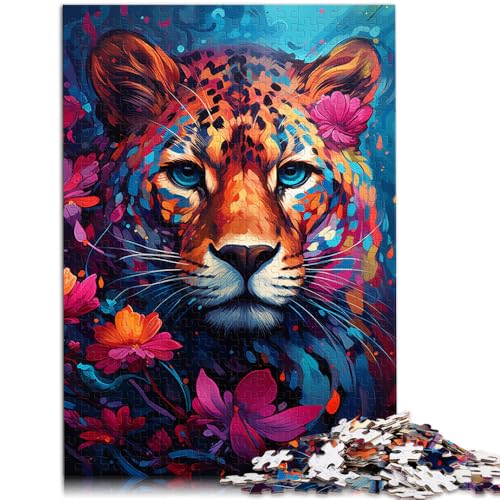 Puzzle für Erwachsene 1000 Teile Farbgepard Spiele Spielzeug Geschenk Herausforderung für die Gehirnintelligenz süchtig machendes Spielzeug für Kinder ab 14 Jahren 26x38cm von BBVNFLIR