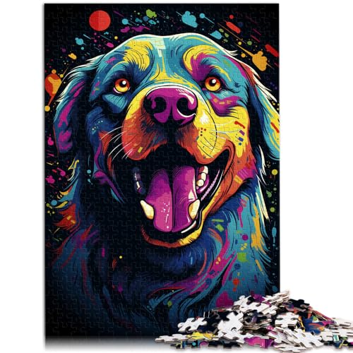 Puzzle für Erwachsene 1000 Teile Farbmalerei Hundespielzeug Lernspiele Stressabbau Heimkunstdekor für Teenager ab 14 Jahren 26x38cm von BBVNFLIR