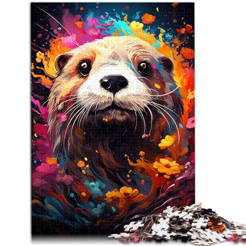 Puzzle für Erwachsene 1000 Teile Farbmalerei Seeotter Mustermontage Lernspiel für Geburtstag Weihnachten für 14-Jährige 50x75cm von BBVNFLIR