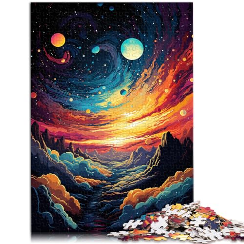 Puzzle für Erwachsene 1000 Teile Farbplanetenlandschaft Handgeschwindigkeitswettbewerb Analyse und Logik für Teenager ab 14 Jahren 50x75cm von BBVNFLIR