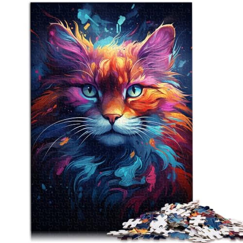 Puzzle für Erwachsene 1000 Teile Farbzeichnung Katzenspielzeug Denkspiel Lernspiel für Geburtstag Weihnachten für Teenager ab 14 Jahren 26x38cm von BBVNFLIR